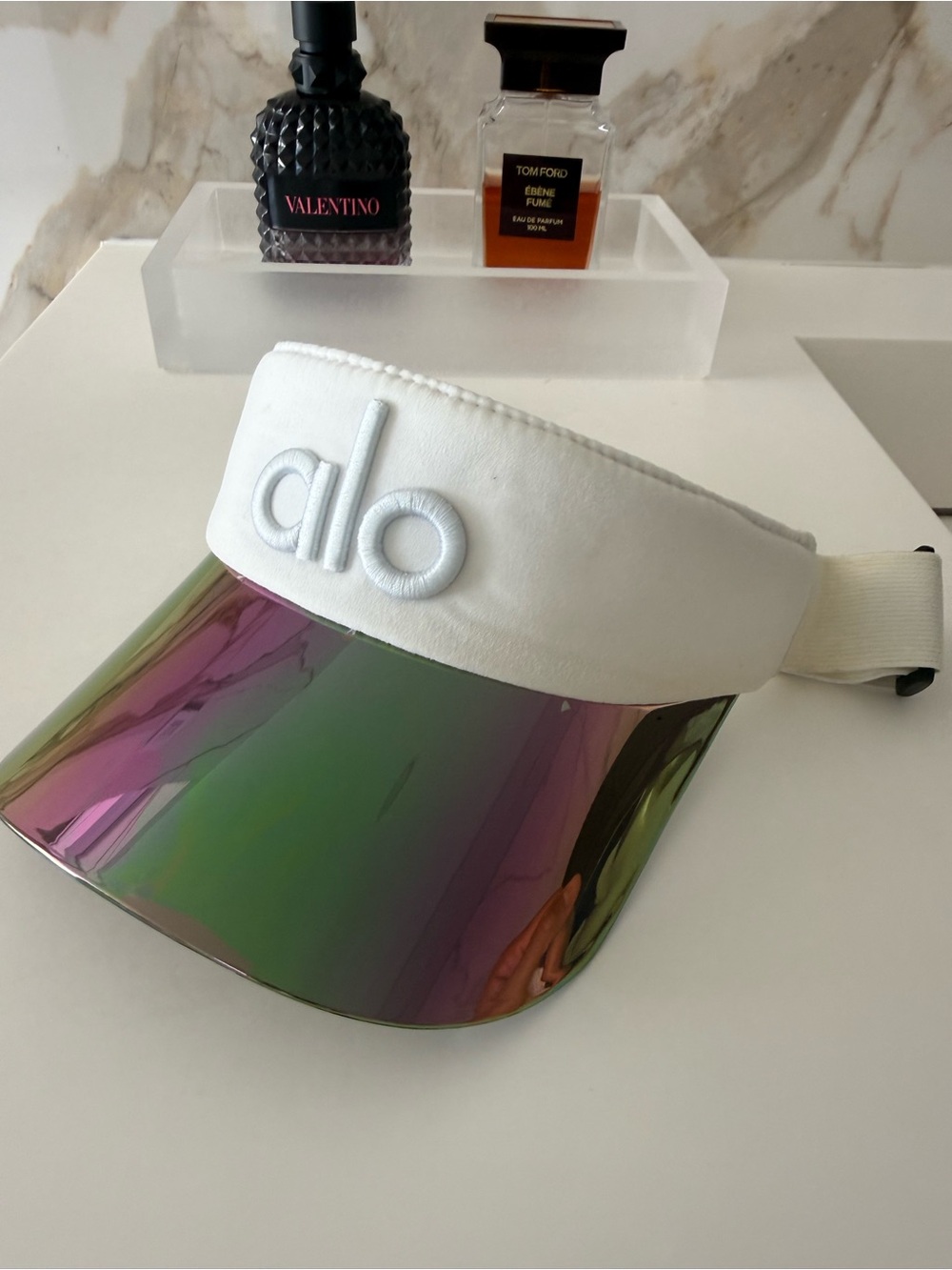 ALO Black Iridescent Sport Visor Adjustable Hat